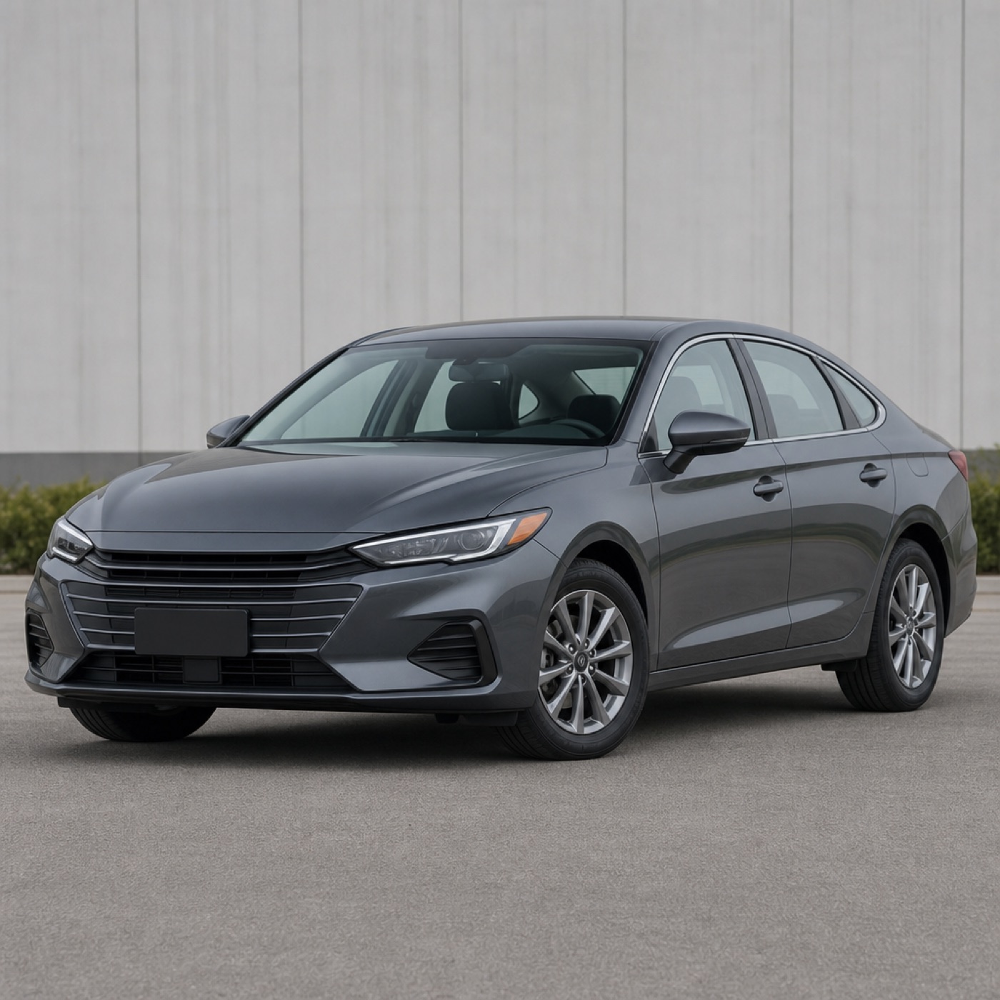Grey mid-size sedan rental car