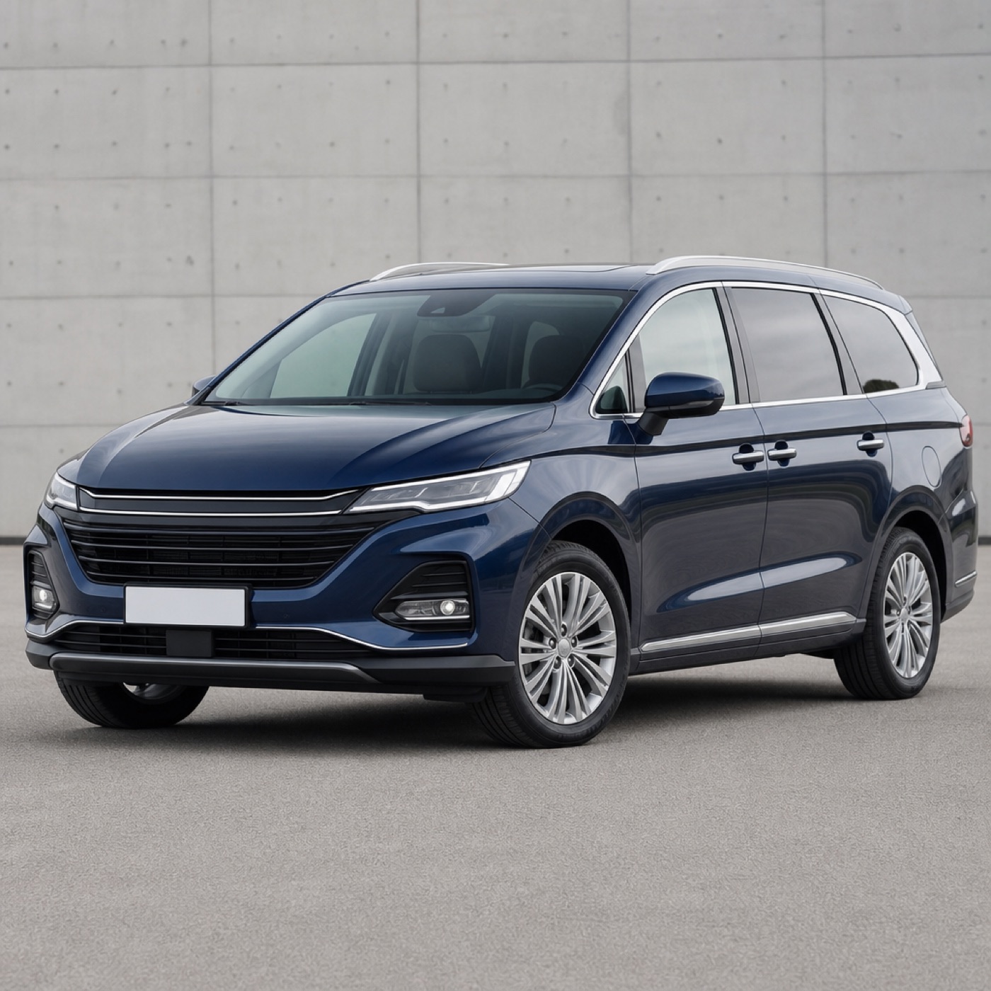 Dark blue SUV people carrier rental vehicle